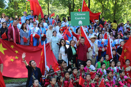 Chinese Garden group after the Parade of Flags